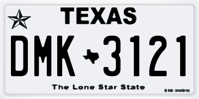 TX license plate DMK3121
