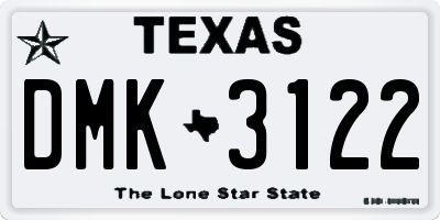 TX license plate DMK3122