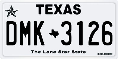 TX license plate DMK3126