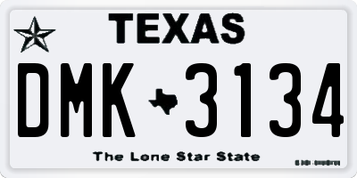 TX license plate DMK3134