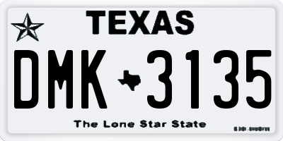 TX license plate DMK3135