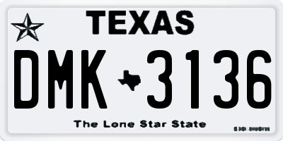 TX license plate DMK3136