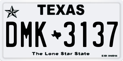 TX license plate DMK3137