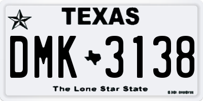 TX license plate DMK3138