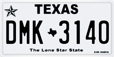 TX license plate DMK3140