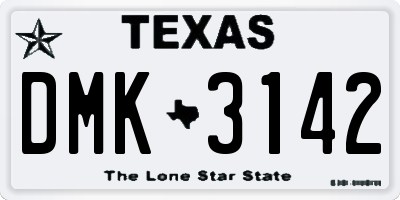 TX license plate DMK3142