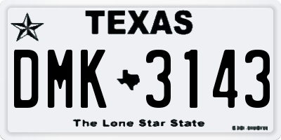 TX license plate DMK3143