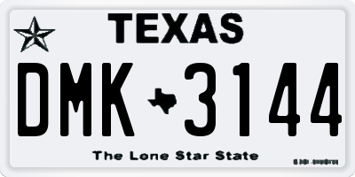 TX license plate DMK3144