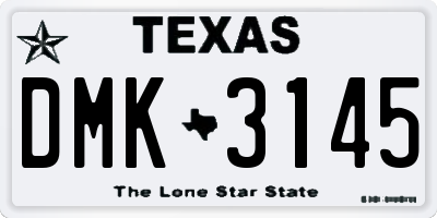 TX license plate DMK3145