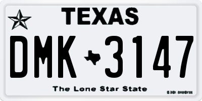 TX license plate DMK3147