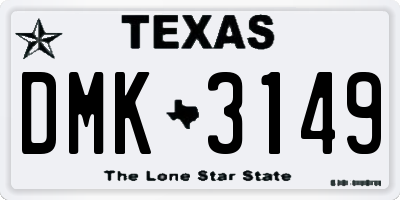 TX license plate DMK3149