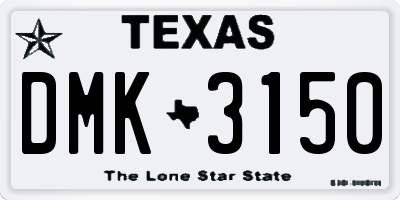 TX license plate DMK3150