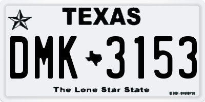 TX license plate DMK3153