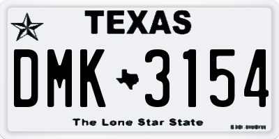 TX license plate DMK3154