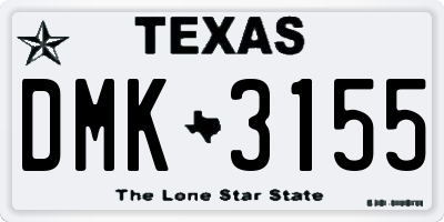 TX license plate DMK3155