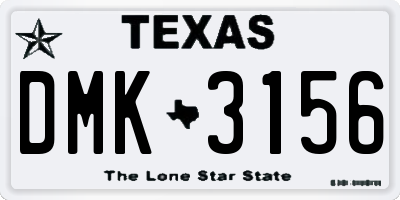 TX license plate DMK3156