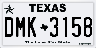 TX license plate DMK3158