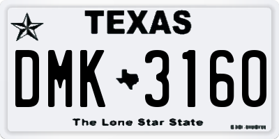 TX license plate DMK3160