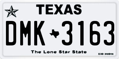 TX license plate DMK3163