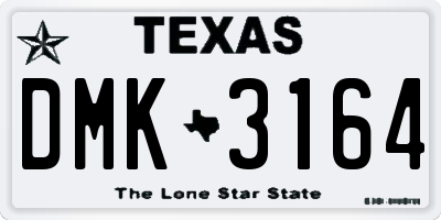 TX license plate DMK3164