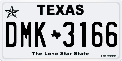 TX license plate DMK3166
