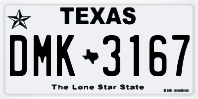 TX license plate DMK3167