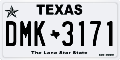 TX license plate DMK3171