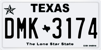 TX license plate DMK3174