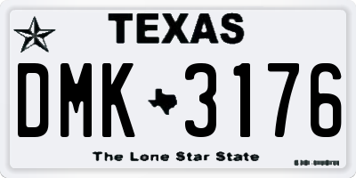 TX license plate DMK3176