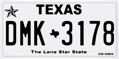 TX license plate DMK3178