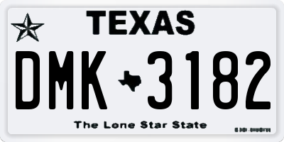TX license plate DMK3182
