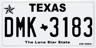 TX license plate DMK3183