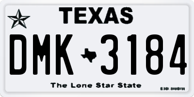 TX license plate DMK3184