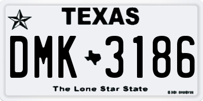 TX license plate DMK3186
