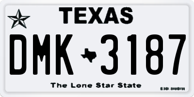 TX license plate DMK3187