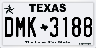 TX license plate DMK3188