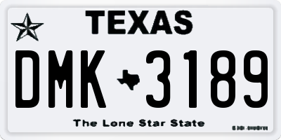 TX license plate DMK3189