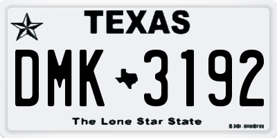 TX license plate DMK3192