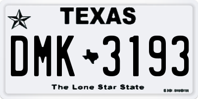 TX license plate DMK3193