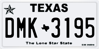 TX license plate DMK3195