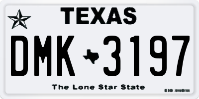 TX license plate DMK3197
