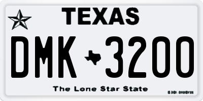 TX license plate DMK3200