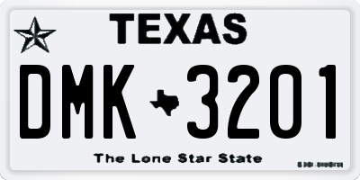 TX license plate DMK3201