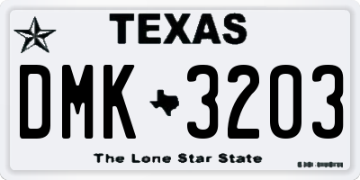 TX license plate DMK3203