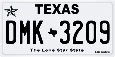 TX license plate DMK3209