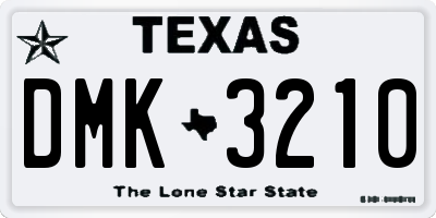 TX license plate DMK3210
