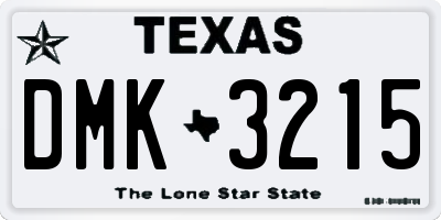 TX license plate DMK3215
