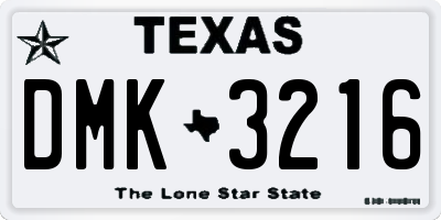 TX license plate DMK3216