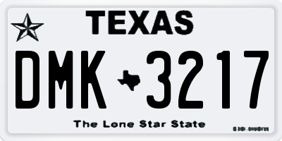 TX license plate DMK3217