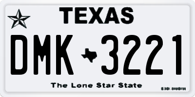 TX license plate DMK3221
